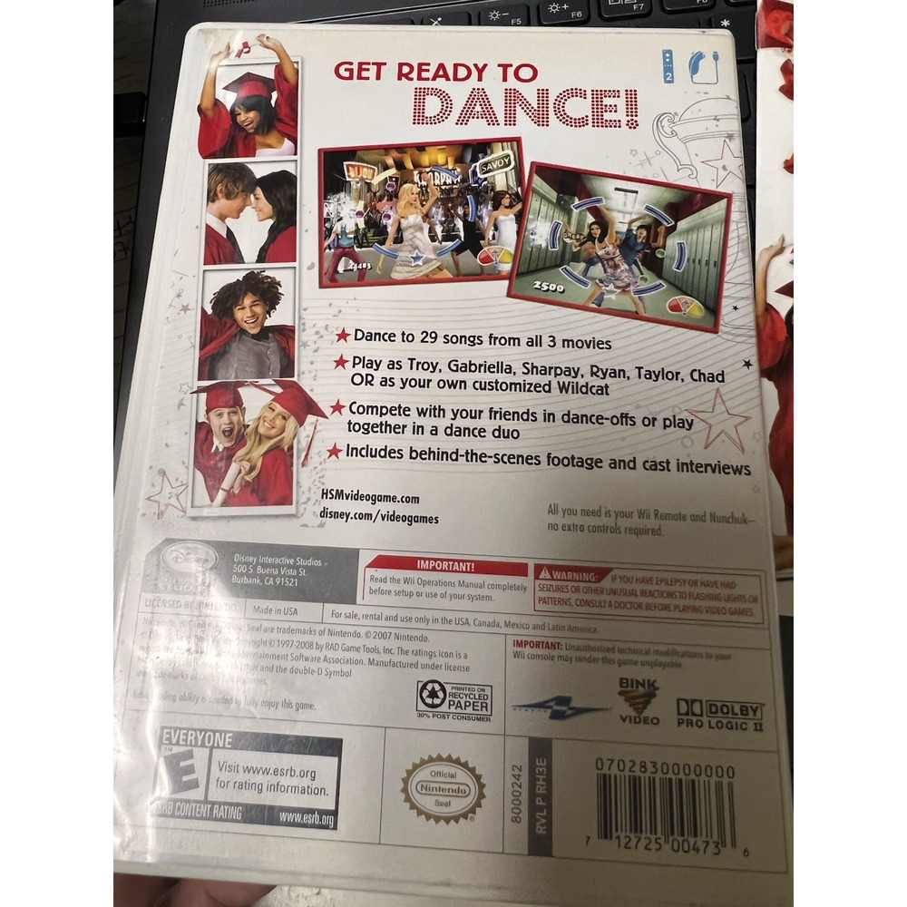 Disney‎ High School Musical 3 Senior Year Dance Nintendo Wii Game with Manual - Picture 3 of 4